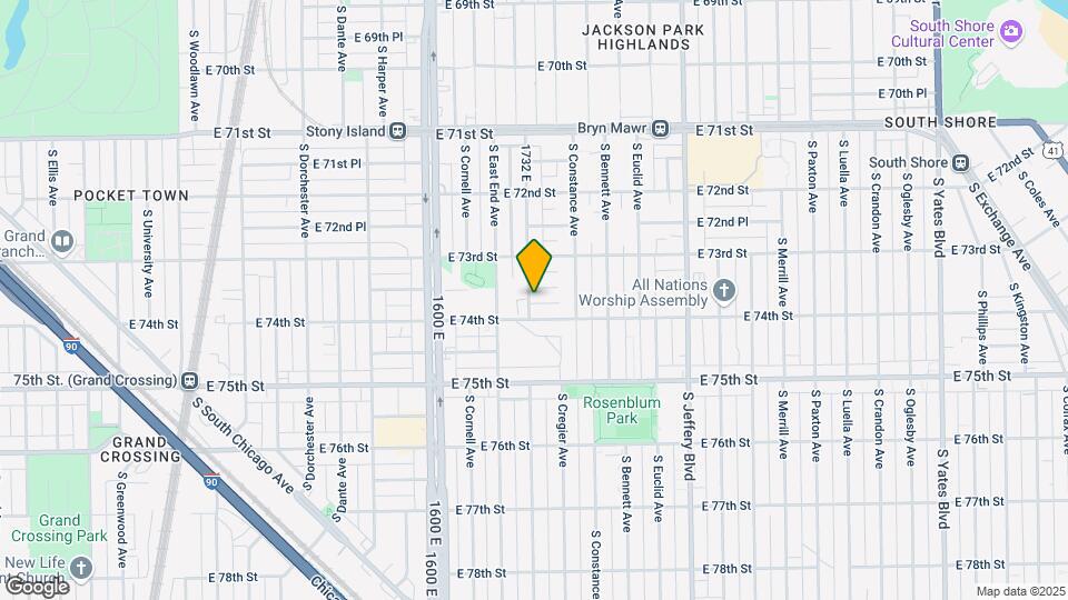 7337 S Ridgeland Ave Map and Location Details