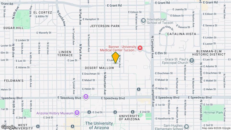 1421 E Adams St Map and Location Details