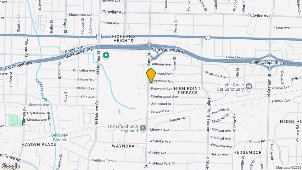 438 N Highland St Map and Location Details
