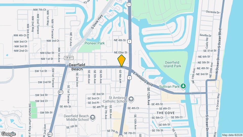 900 E Hillsboro Blvd Map and Location Details