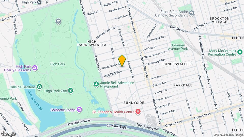 32 High Park Blvd Map and Location Details