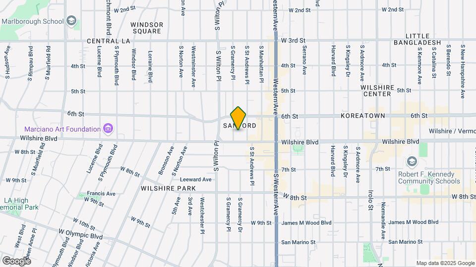 634 S Gramercy Pl Map and Location Details