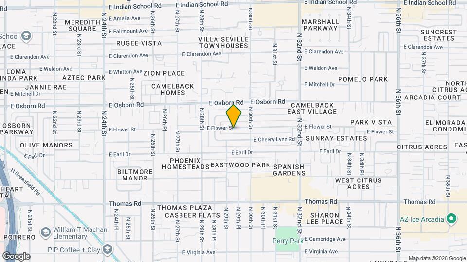 2911 E Flower St Mapa y Detalles de la Ubicación