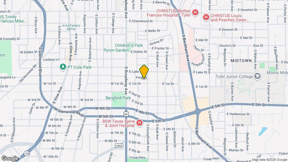 312 E 1st St Map and Location Details