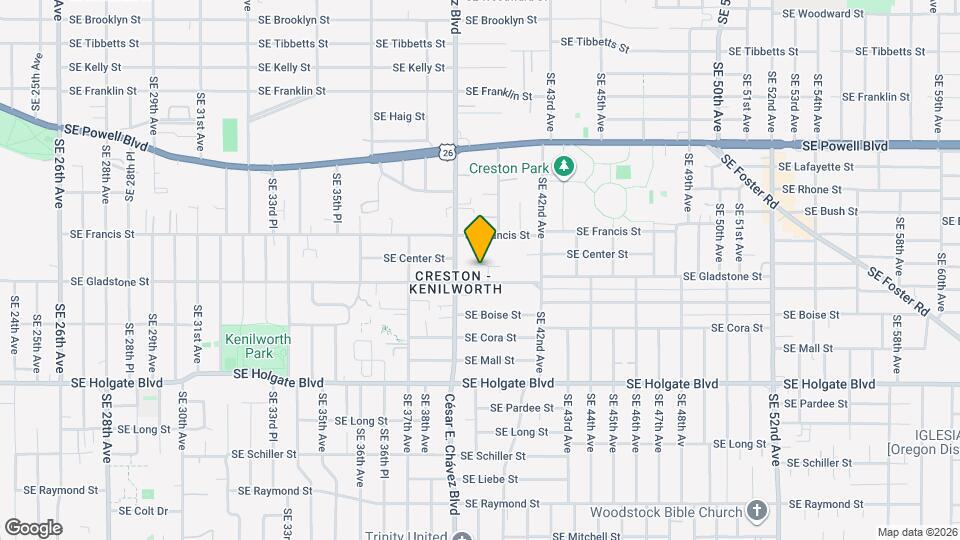 3945 SE Gladstone St Map and Location Details