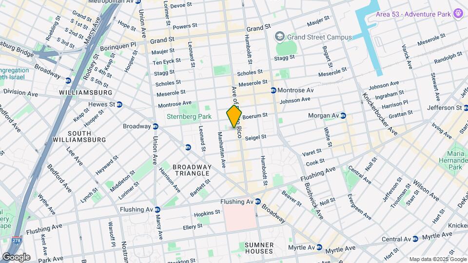 122 McKibben St Map and Location Details