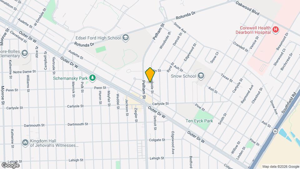 3432 Woodside St Map and Location Details