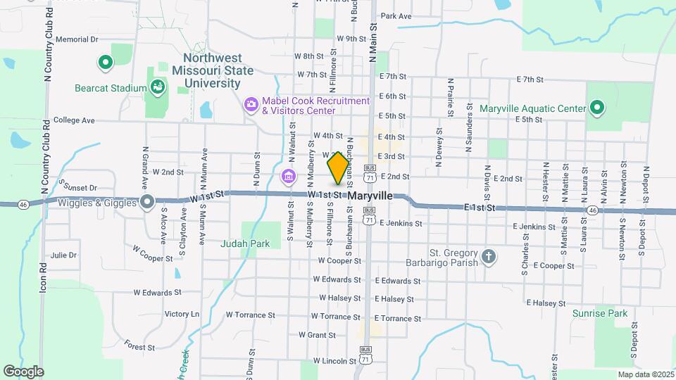 213 W 1st St Map and Location Details