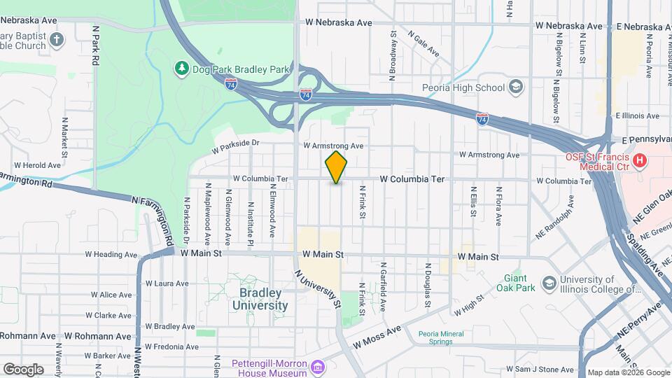 1217 N Bourland Ave Map and Location Details