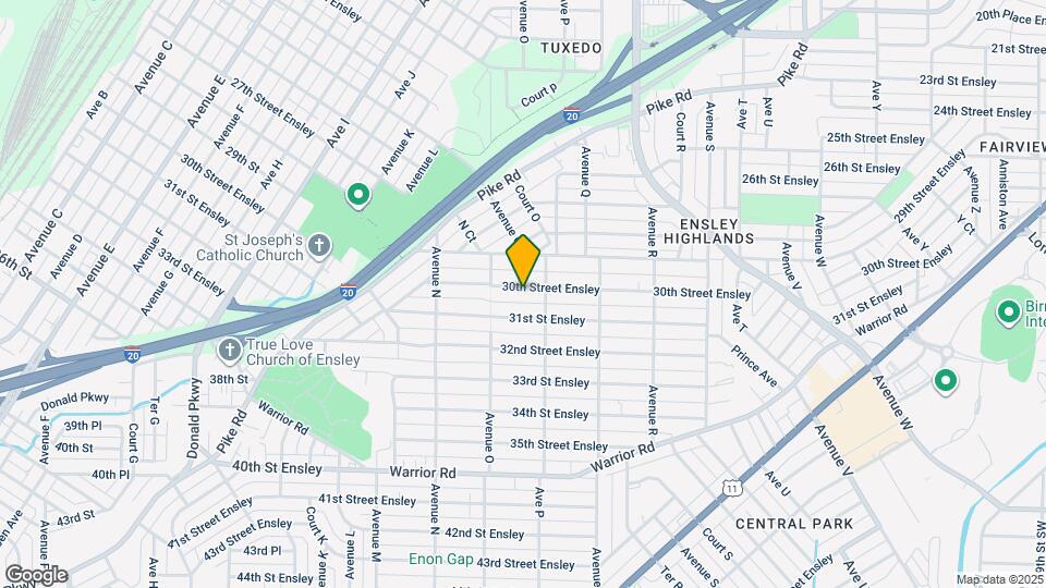 1529 30th Street Ensley Map and Location Details