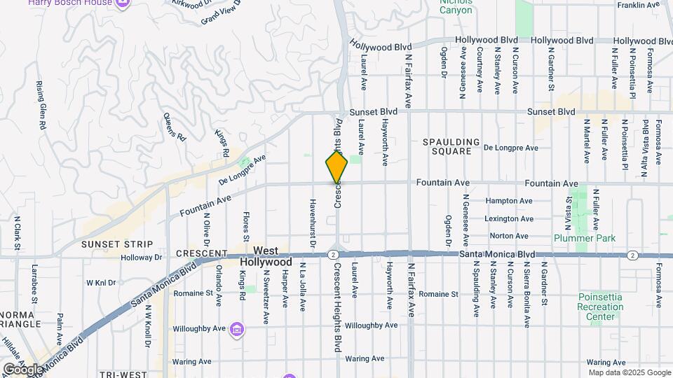 1285 N Crescent Heights Blvd Map and Location Details