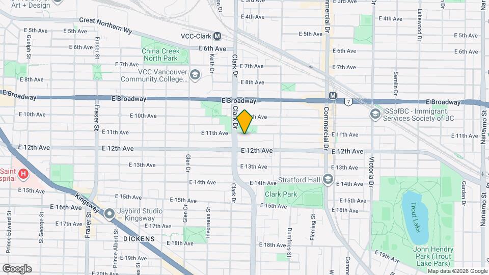 1336 E 11th Ave Map and Location Details