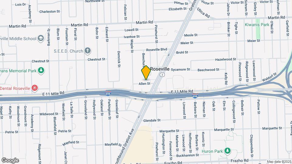 17483 Allen St Map and Location Details