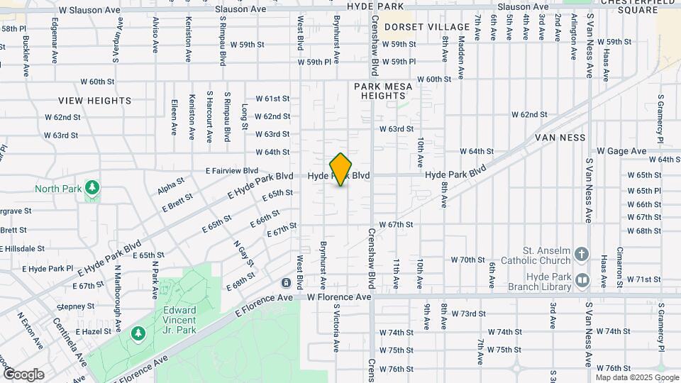 6525-6529 S Victoria Ave Mapa y Detalles de la Ubicación