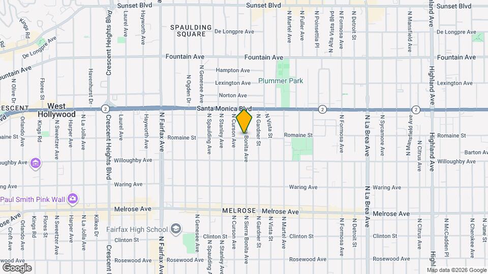 1001 N Sierra Bonita Ave Map and Location Details