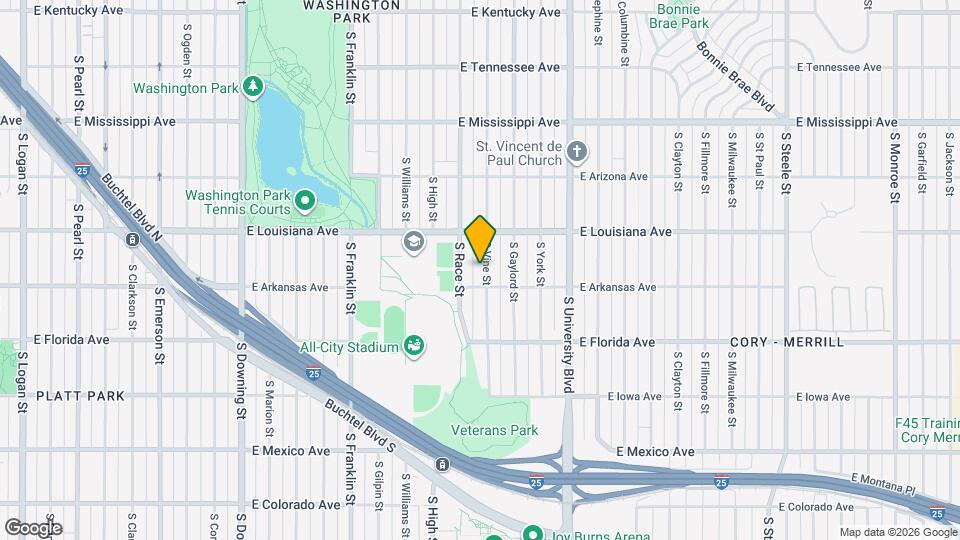 1365 S Vine St Map and Location Details