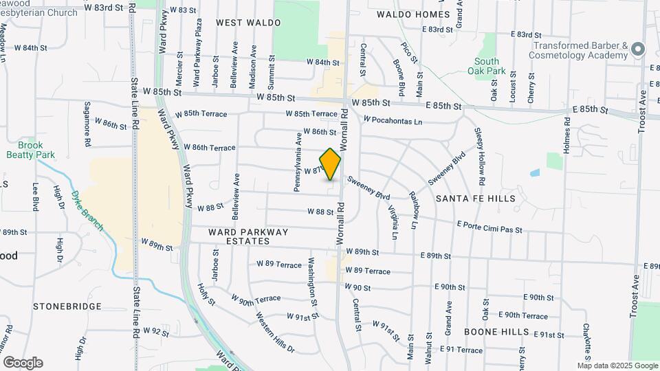 Wornall Place Apartments & Townhomes Map and Location Details