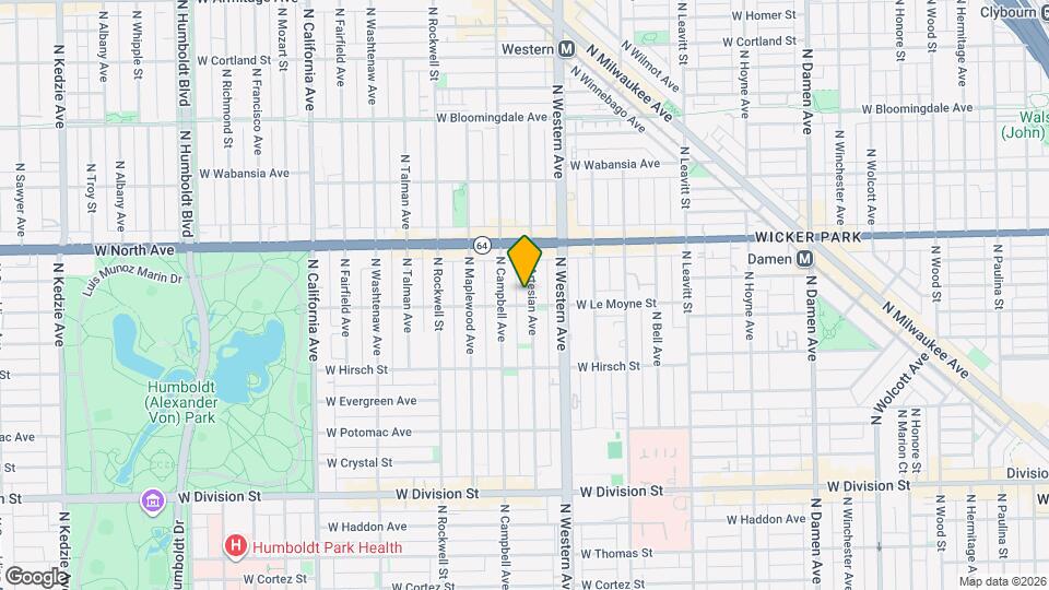 1508 N Artesian Ave, Unit 2R Map and Location Details