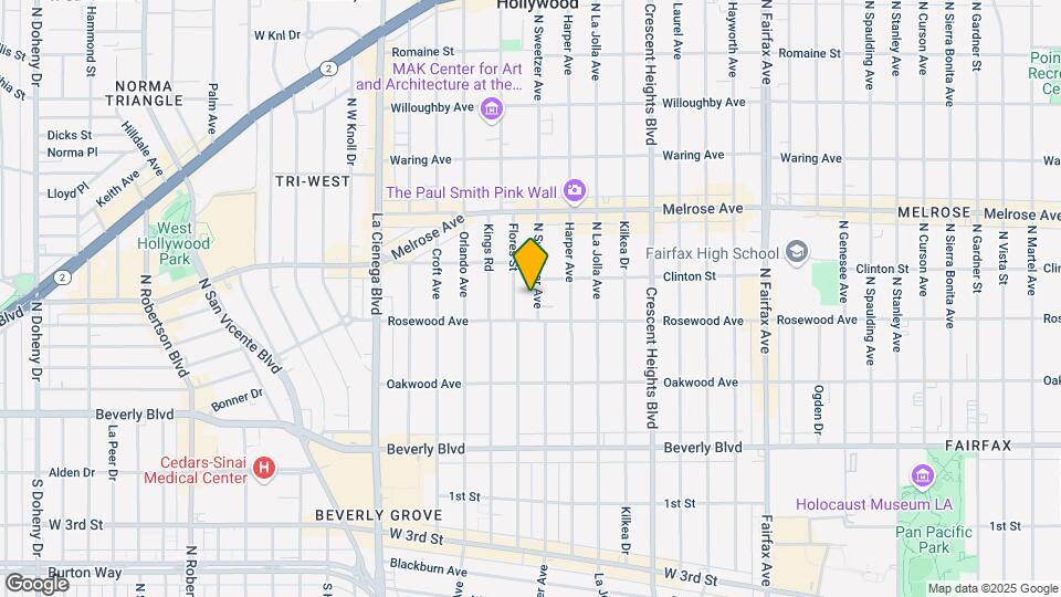 525 N Sweetzer Ave Map and Location Details