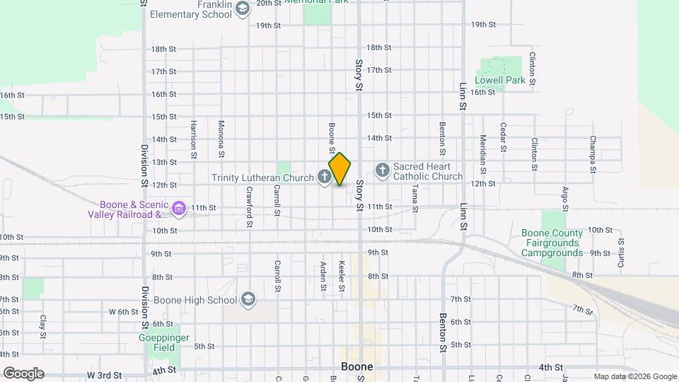 1120 Boone St Mapa y Detalles de la Ubicación