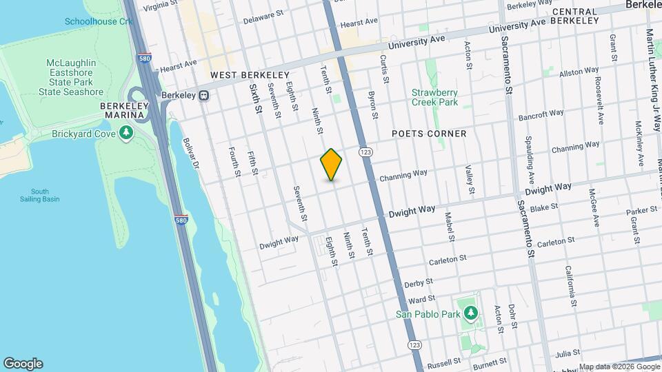 949 Channing Way Map and Location Details