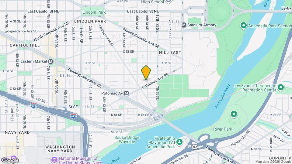 1526 Potomac Ave SE, Unit English Basement Mapa y Detalles de la Ubicación