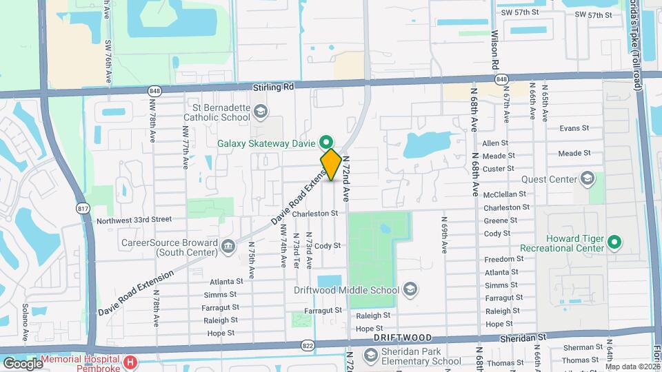 3430 N 72nd Terrace Map and Location Details