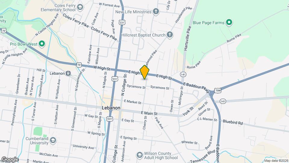 310 Cedar St Map and Location Details