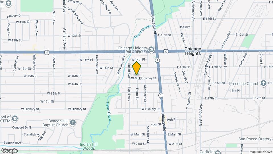 1528 Thorn St, Unit First floor Map and Location Details