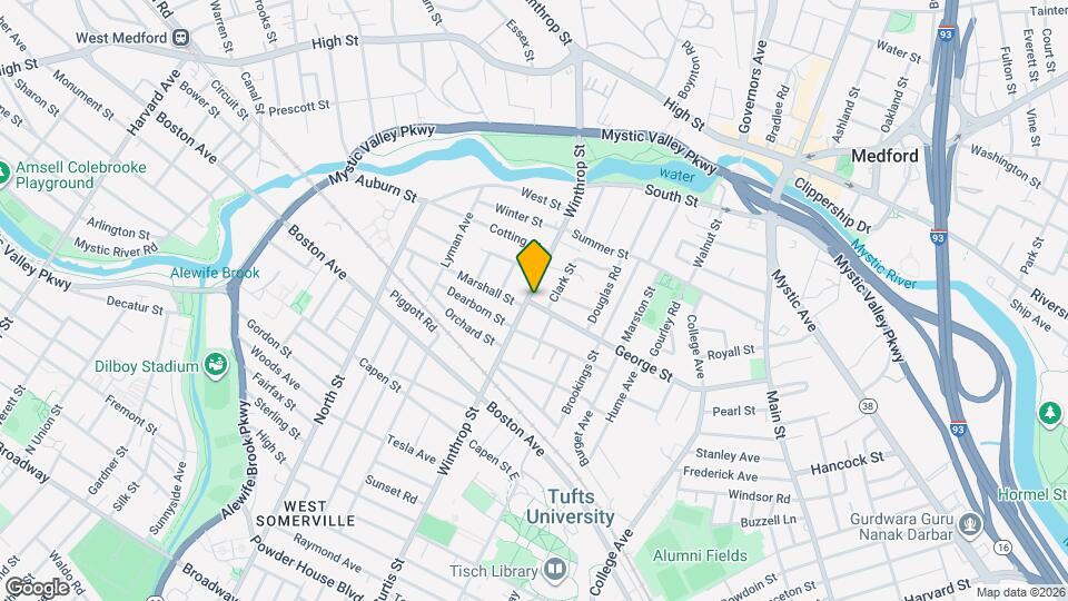 121 Winthrop St, Unit #1 Map and Location Details