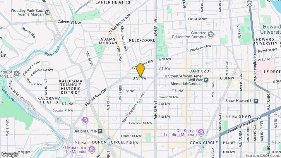 1700 U St NW, Unit Unit 3 Map and Location Details