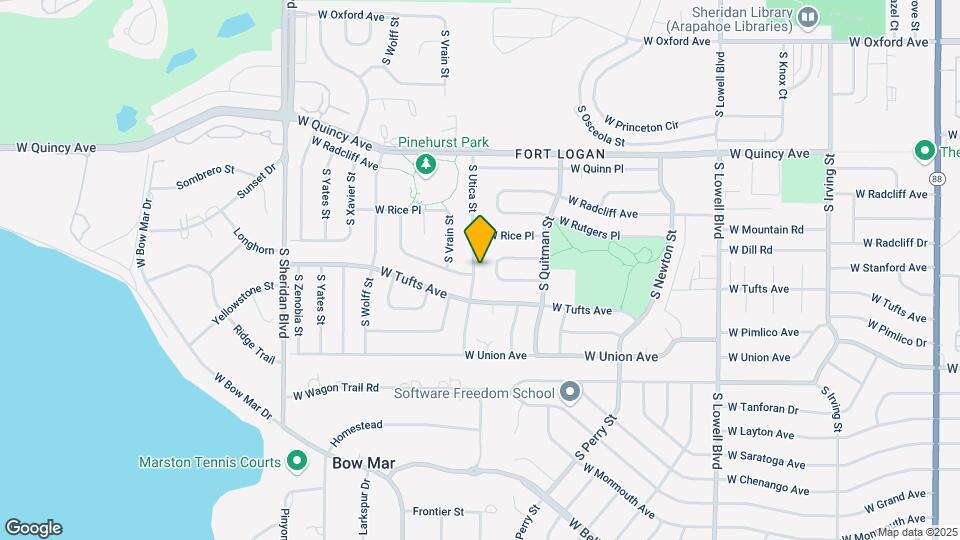 4490 S Utica St Map and Location Details