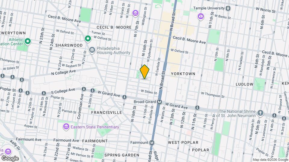 1526 W Seybert St Map and Location Details