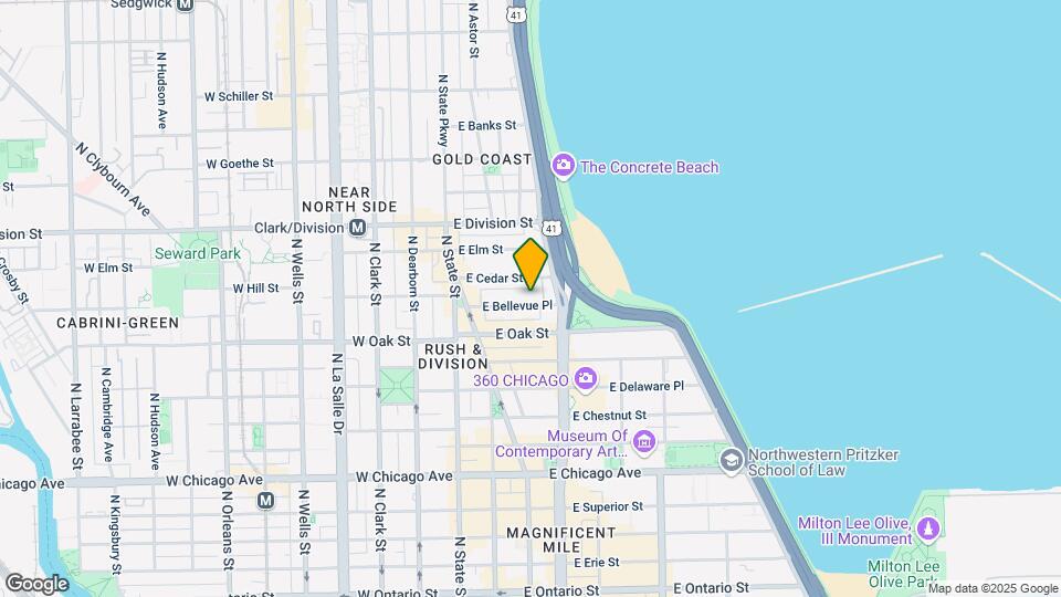 100 E Bellevue Pl Mapa y Detalles de la Ubicación