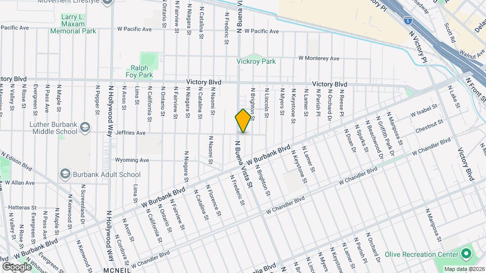1340 N Buena Vista St Mapa y Detalles de la Ubicación