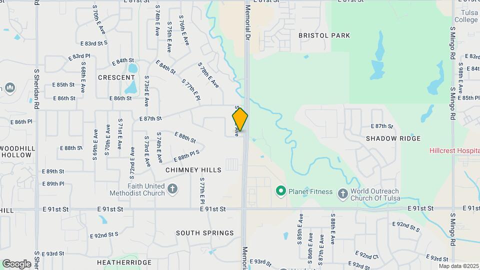 8753 S 80th E Ave Map and Location Details