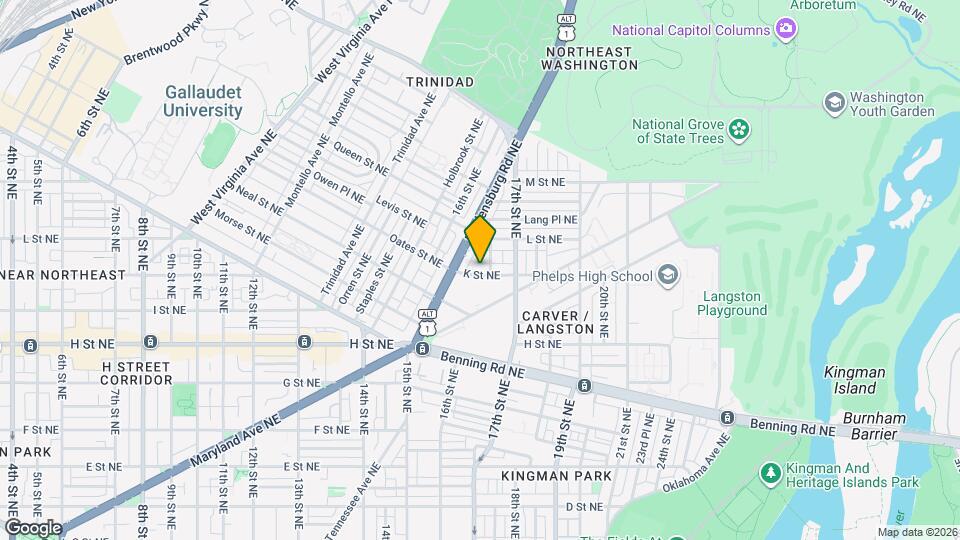 1626 K St NE Map and Location Details