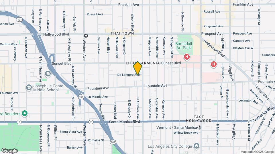5124 3/4 De Longpre Ave Map and Location Details