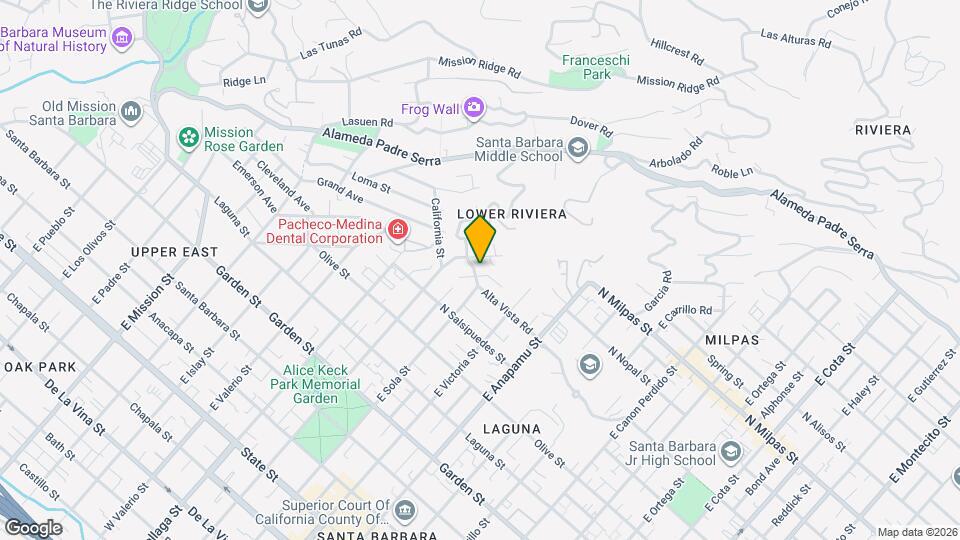 1418 Alta Vista Rd Map and Location Details