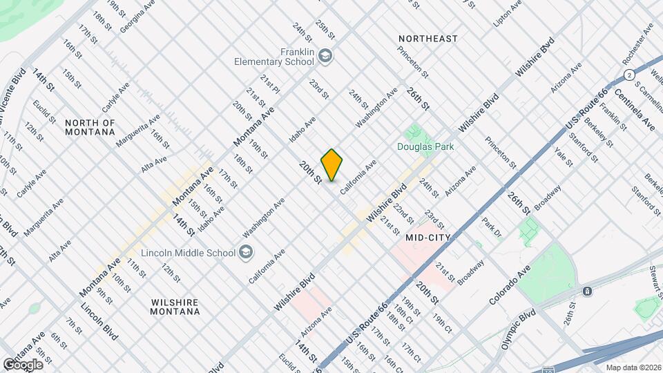 1041 20th St, Unit J Map and Location Details