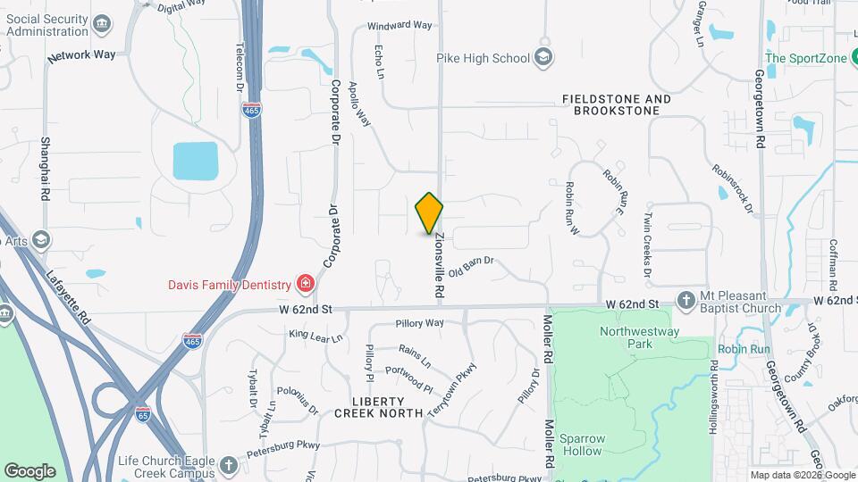 6304 Zionsville Rd Map and Location Details