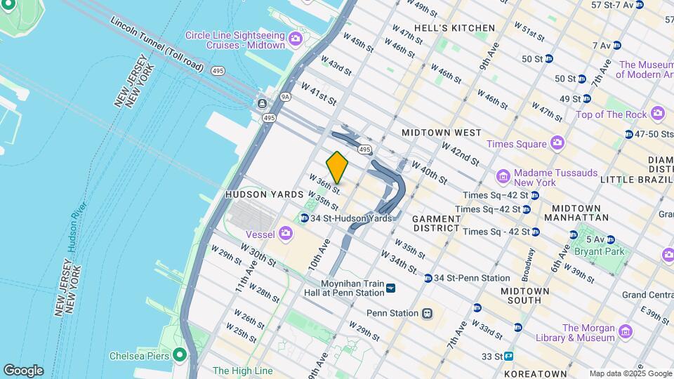 515 W 36th St Map and Location Details