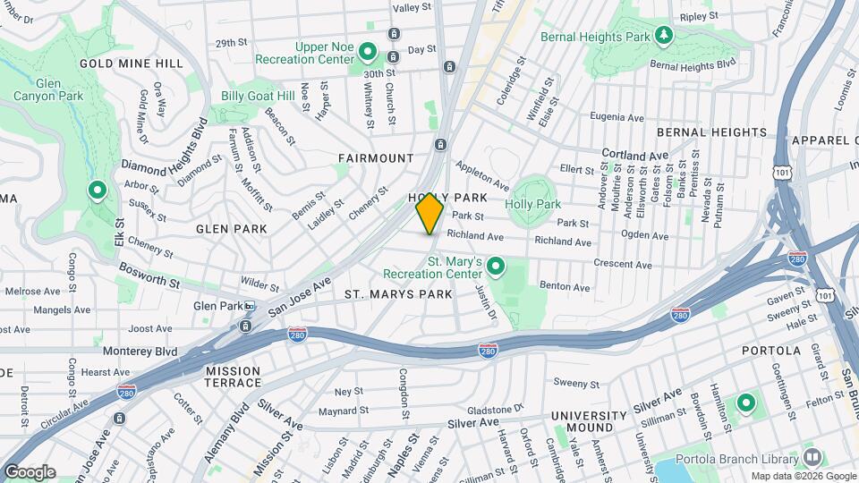 3812 Mission St Map and Location Details