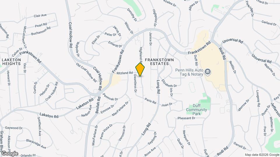 316 Highland Rd Map and Location Details