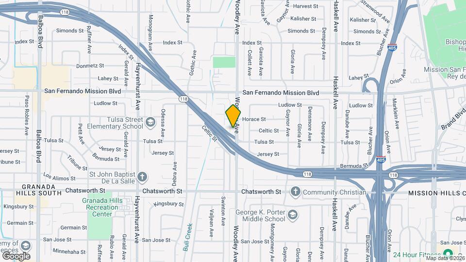 10927 Woodley Ave Map and Location Details