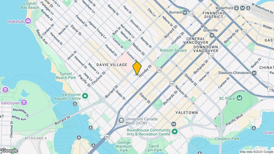 1155 Hornby St Map and Location Details