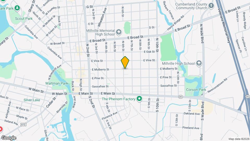 601 E Mulberry St Map and Location Details