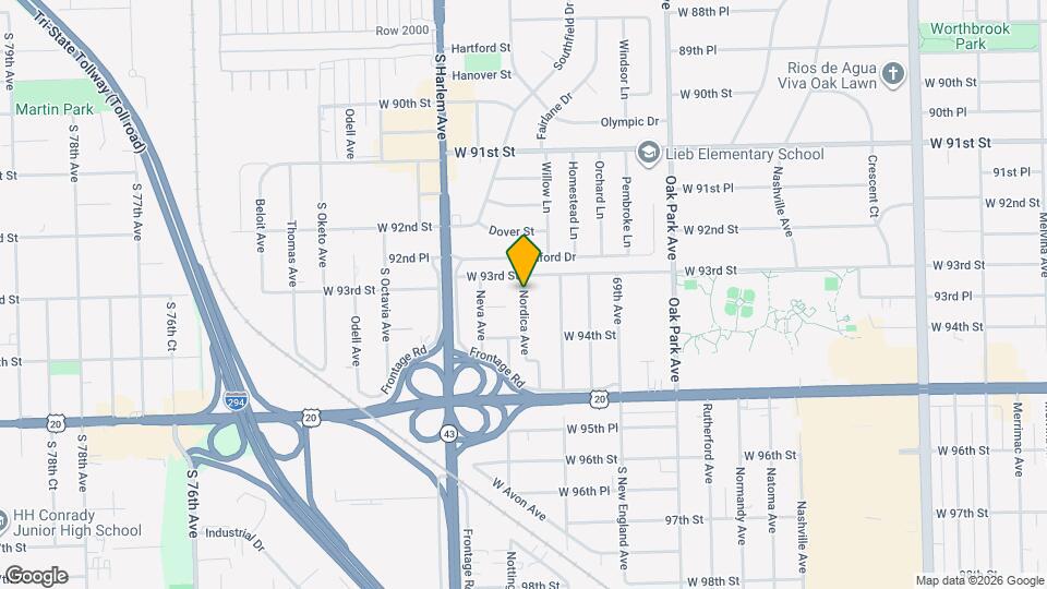 9308 Nordica Ave Map and Location Details