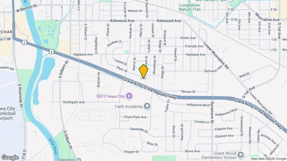 1611 Crescent St Map and Location Details