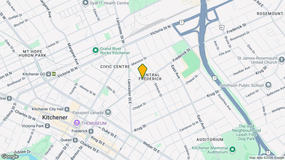 250 Frederick St Map and Location Details